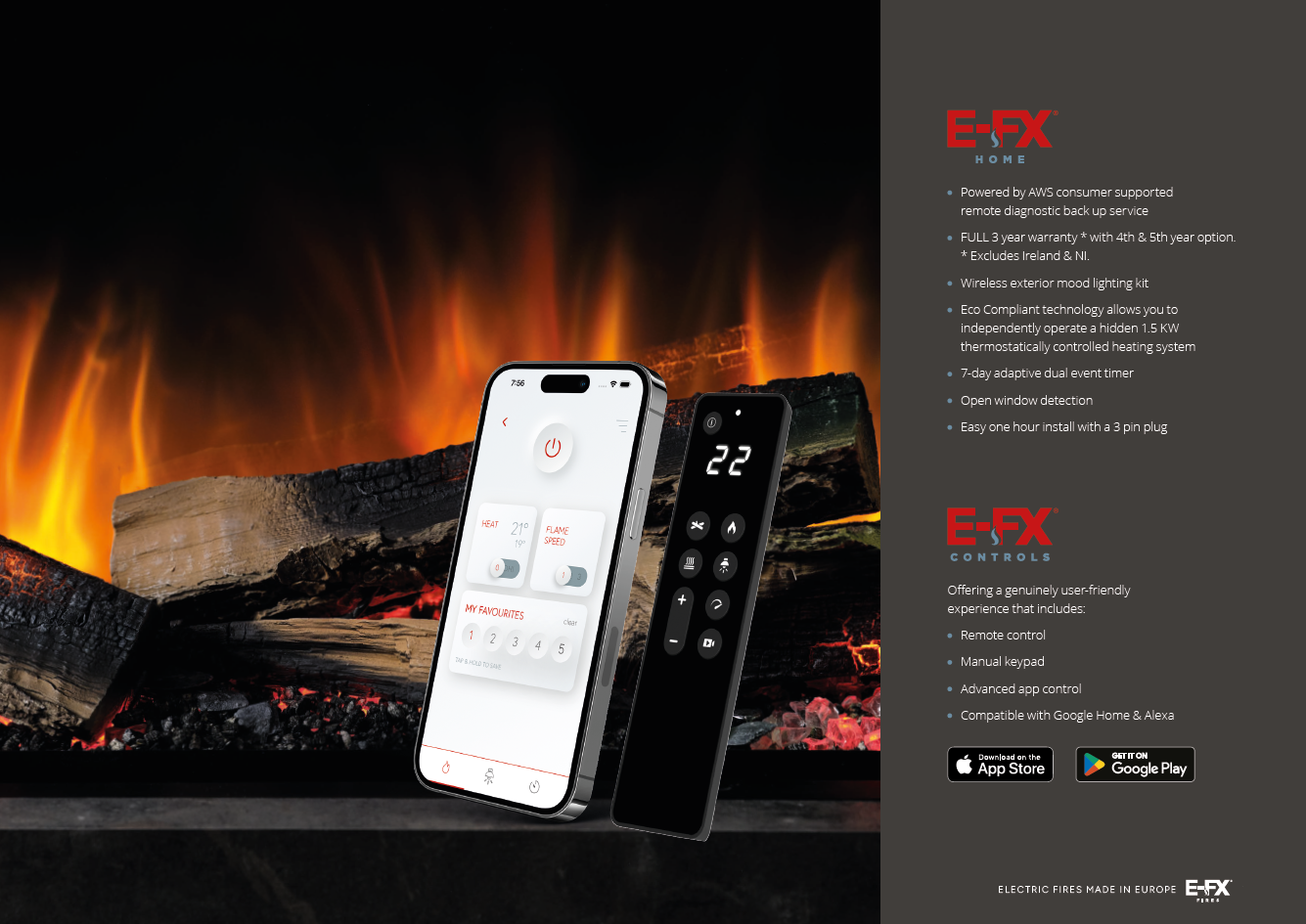 E-FX range by flamerite fires