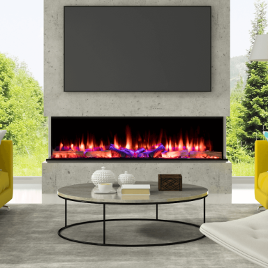 Electric fire in a simple media wall