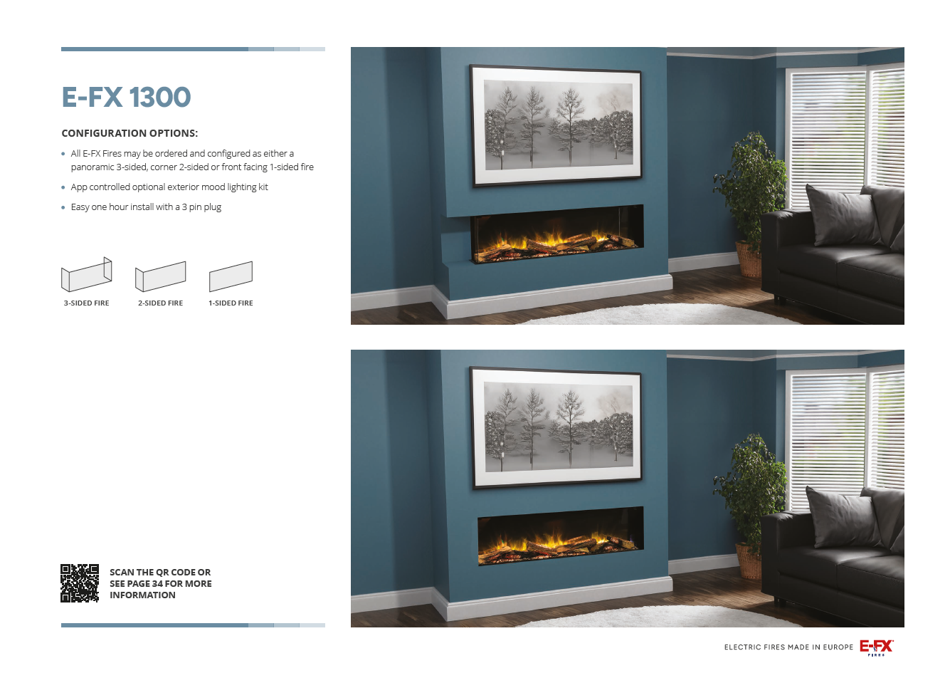 efx 1300 electric fire 