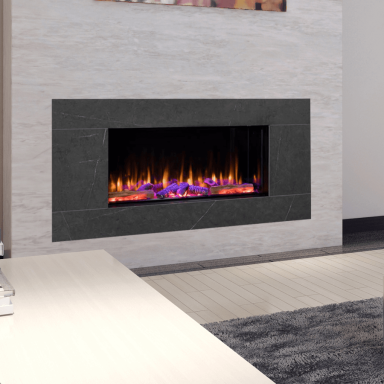 Iconic electric fire shown in a media wall